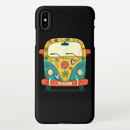 Surf Camping Bus Model Love Retro Peace Hippie iPhone XS Max Case