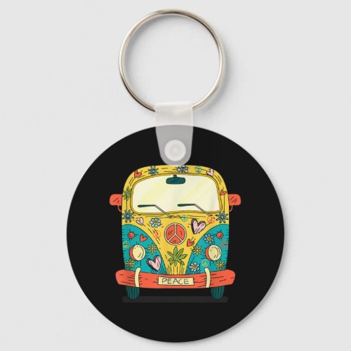 Surf Camping Bus Model Love Retro Peace Hippie Keychain