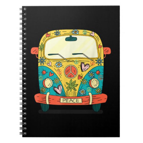 Surf Camping Bus Model Love Retro Peace Hippie Notebook