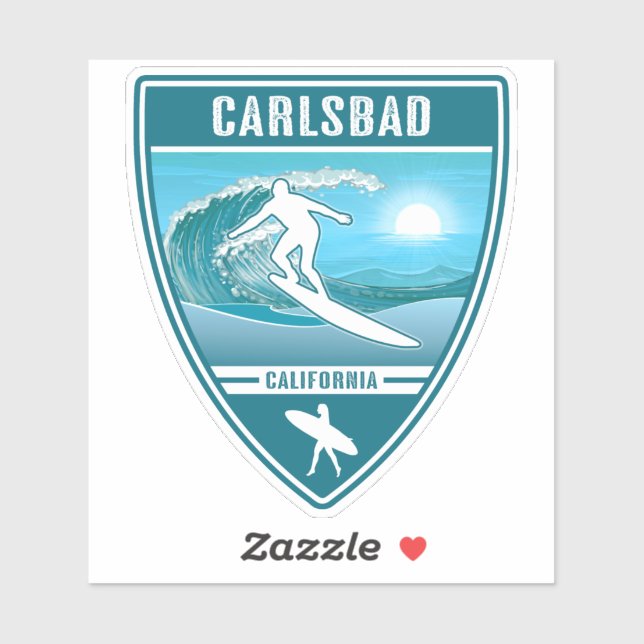 Surf Carlsbad California Sticker (Sheet)
