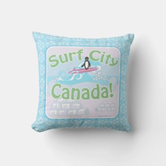 Surf City Canada Fun Penguin Cartoon