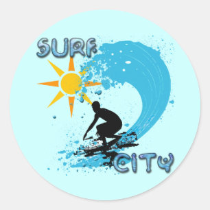 SURF CITY CLASSIC ROUND STICKER