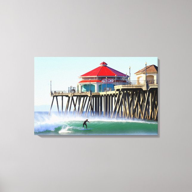 Surf City Huntington Beach Ca Canvas Print (Front)