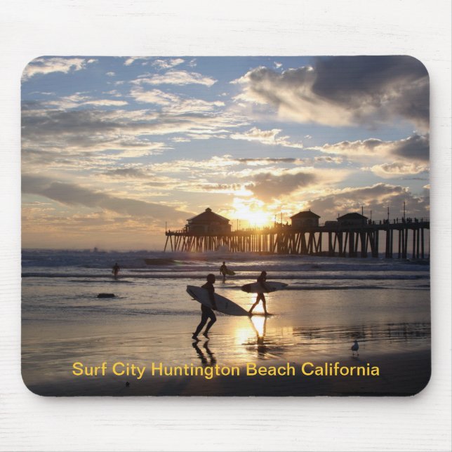 Surf City Huntington Beach California Mouse Pad (Front)