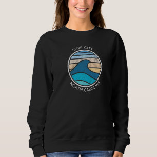 Surf City NC Vacationing Shark Seawaves Sweatshirt