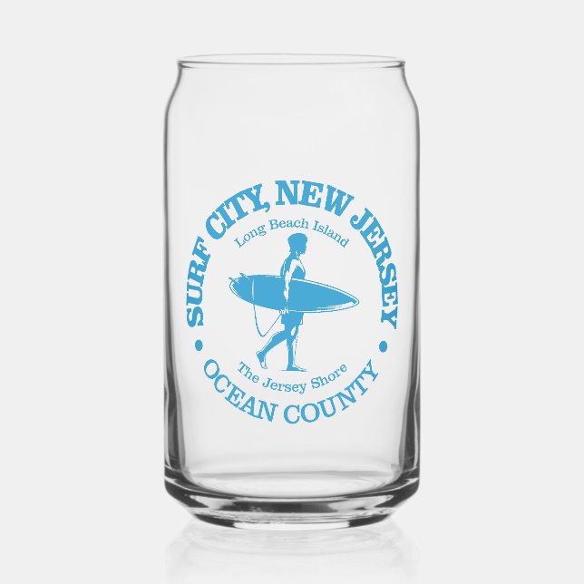 Surf City (surfer) Can Glass (Front)