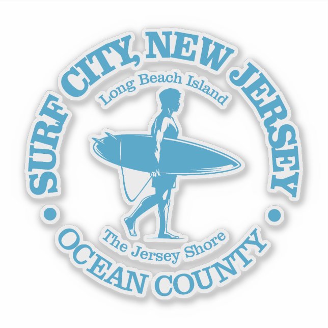 Surf City (surfer) Sticker (Front)