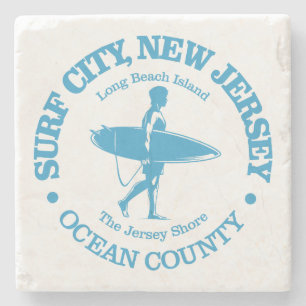 Surf City (surfer) Stone Coaster