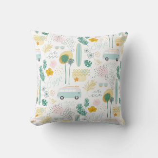 Surf City Throw Pillow