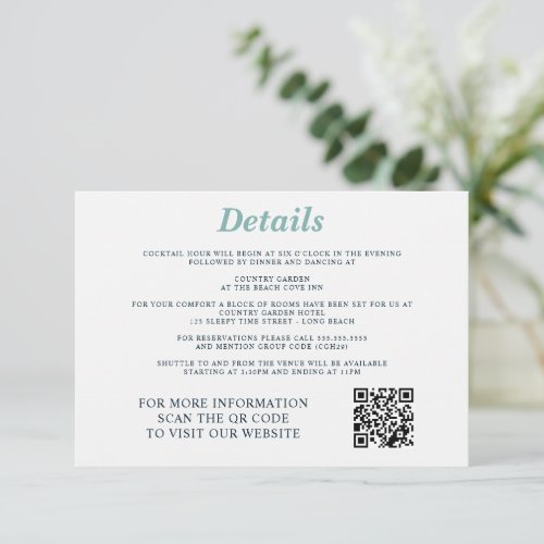 Surf Couple Wedding Enclosure Card