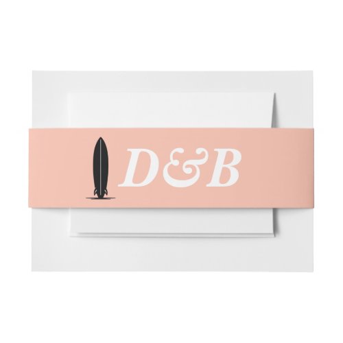 Surf Couple Wedding Invitation Belly Band