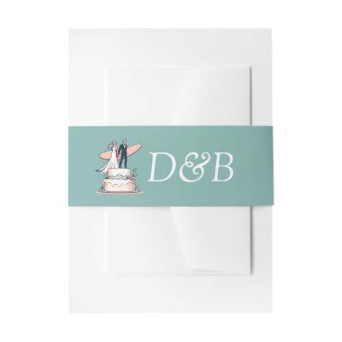 Surf Couple Wedding Invitation Belly Band