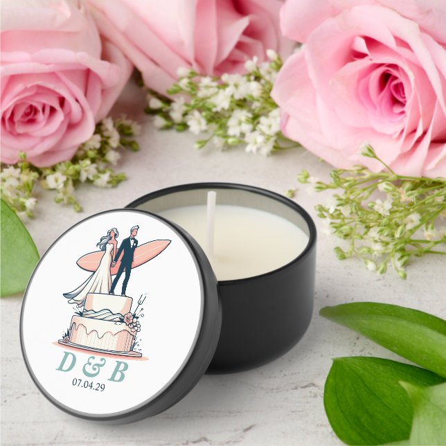 Surf Couple Wedding Mini Candle Favors (Insitu (Wedding))