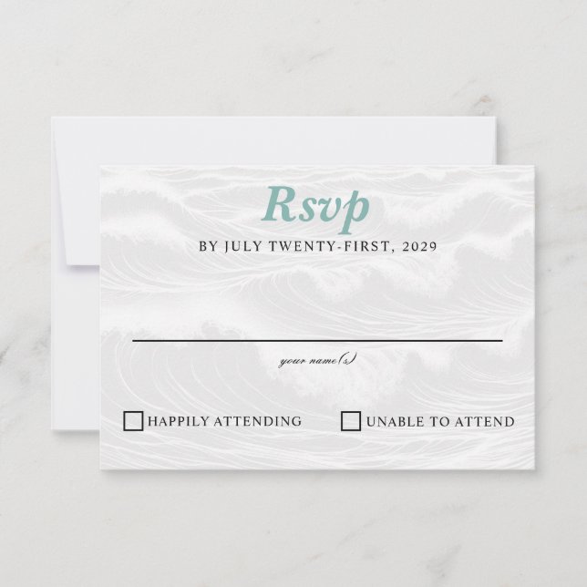 Surf Couple Wedding RSVP Card (Front)