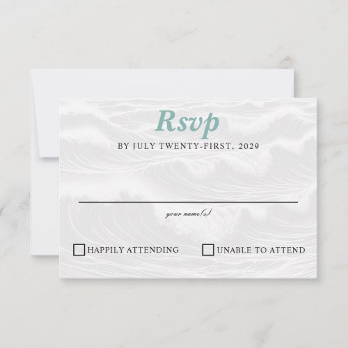 Surf Couple Wedding RSVP Card