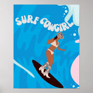 surf cowgirl poster
