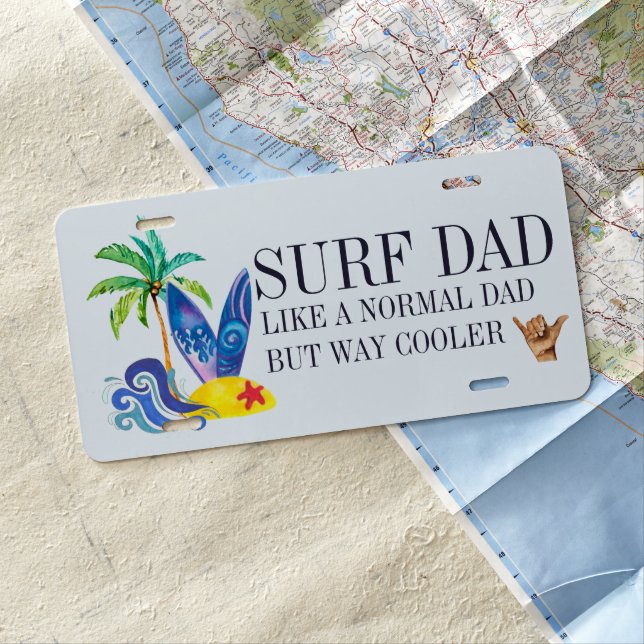 Surf Dad | Surfing Father's Day License Plate (In Situ)