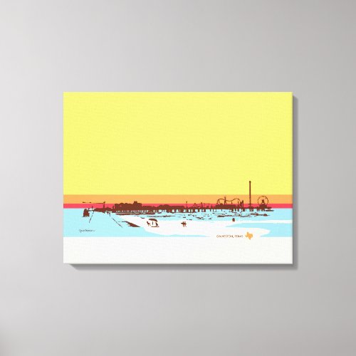 Surf Days _ Galveston Island Pleasure Pier Canvas Print