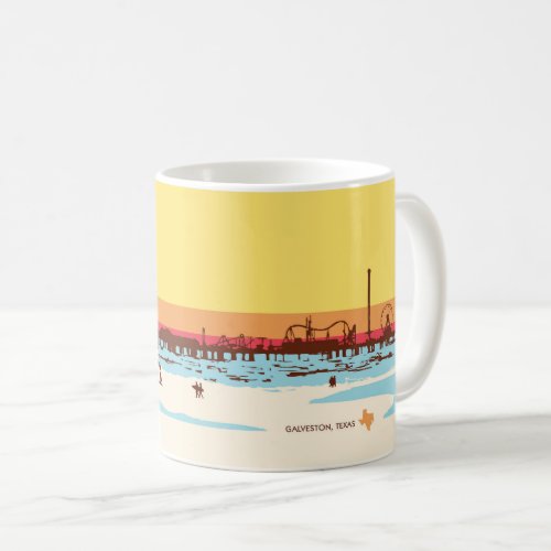 Surf Days _ Galveston Island Pleasure Pier Coffee Mug