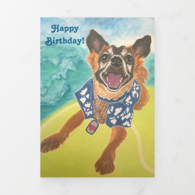 Surf Dog Birthday Card (Cover)