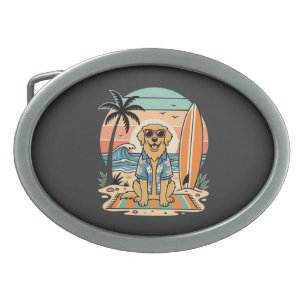 Surf Dog Retro Beach Summer Belt Buckle