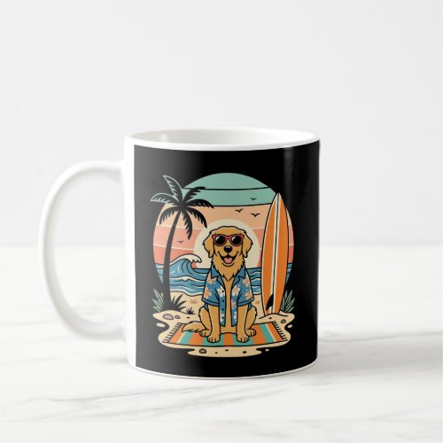 Surf Dog Retro Beach Summer Coffee Mug