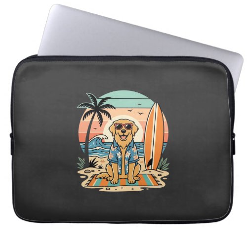 Surf Dog Retro Beach Summer Laptop Sleeve