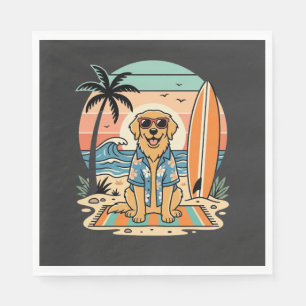Surf Dog Retro Beach Summer Napkins