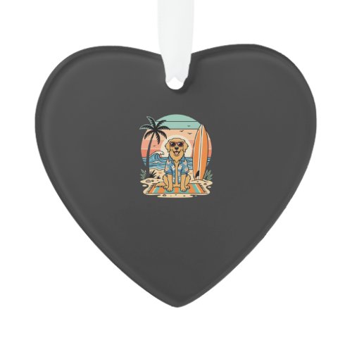 Surf Dog Retro Beach Summer Ornament