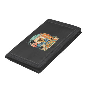 Surf Dog Retro Beach Summer Trifold Wallet