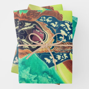 Surf Dog Wrapping Paper Sheets