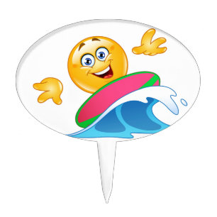 surf emoji cake topper