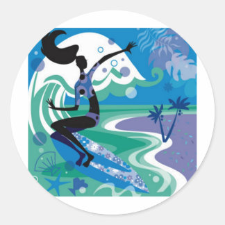 surf enjoy classic round sticker