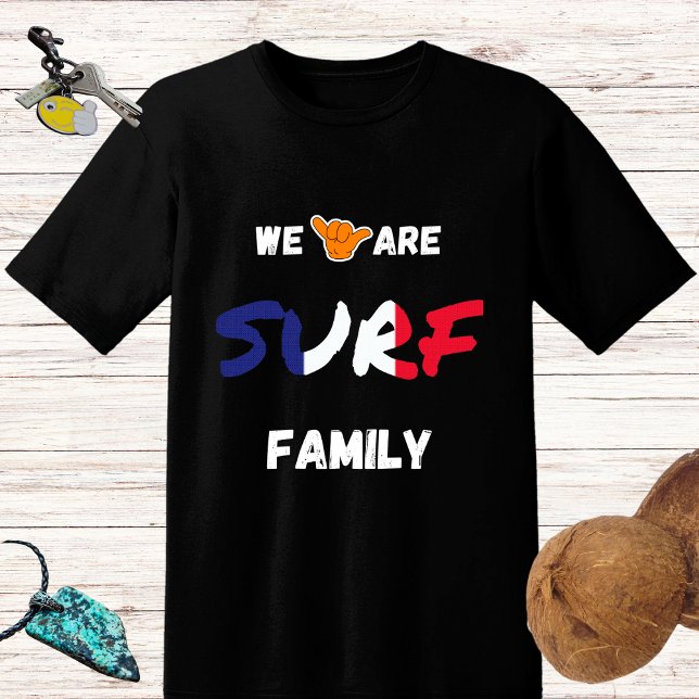 Surf family design with shaka hand and France flag T-Shirt (Creator Uploaded)