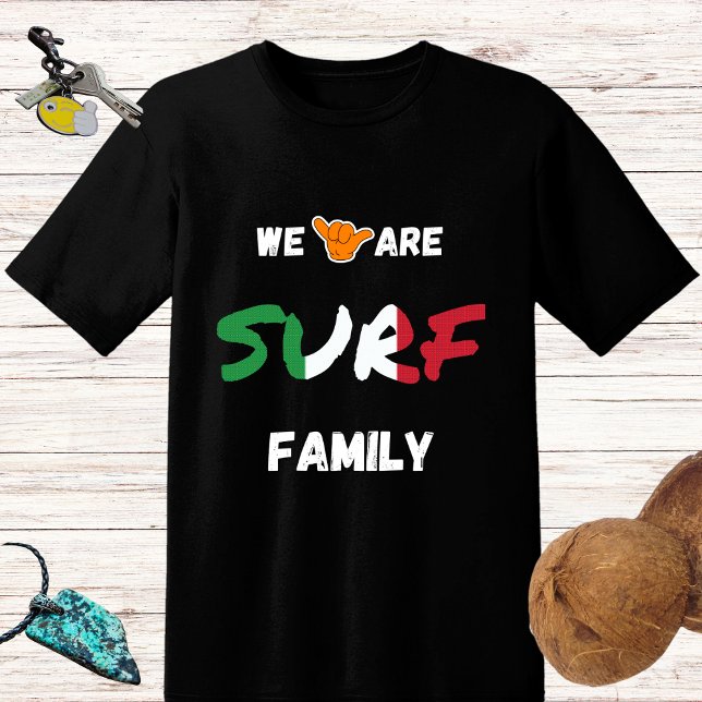 Surf family design with shaka hand and Italy flag T-Shirt (Creator Uploaded)