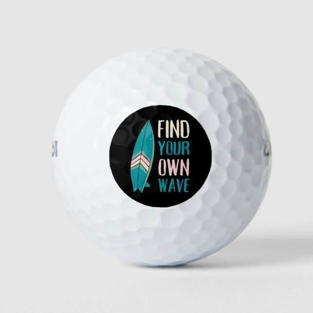Surf Find Your Own Wave Surf Board Golf Balls (Front)