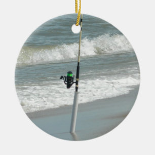 Surf Fishing Ceramic Ornament