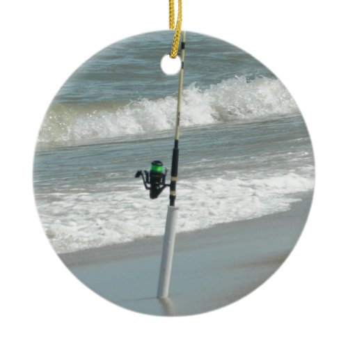 Surf Fishing Ceramic Ornament