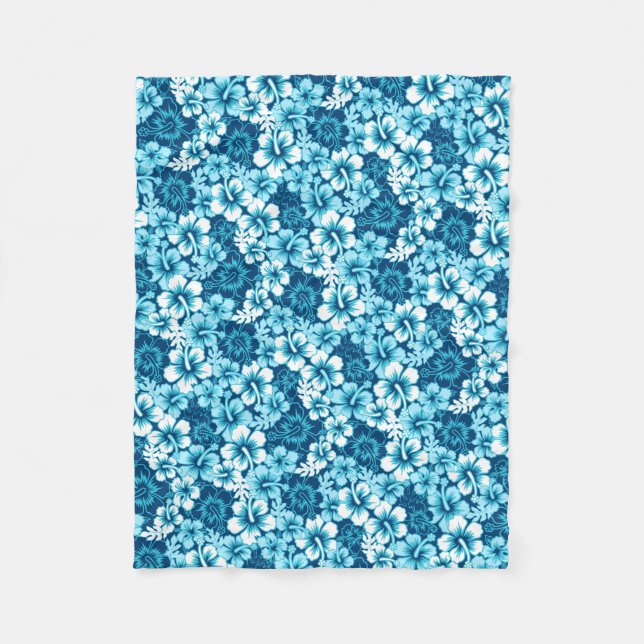 Surf floral hibiscus fleece blanket (Front)
