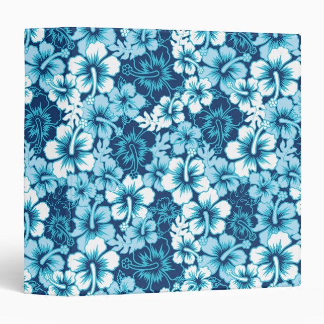 Surf Floral Hibiscus Pattern 3 Ring Binder (Front/Spine)