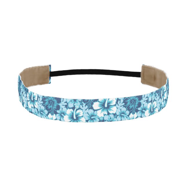 Surf Floral Hibiscus Pattern Athletic Headband (Front)