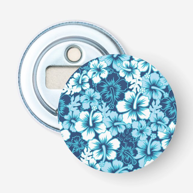 Surf Floral Hibiscus Pattern Bottle Opener (Front)