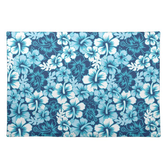 Surf Floral Hibiscus Pattern Cloth Placemat (Front)