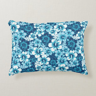 Surf Floral Hibiscus Pattern Decorative Pillow