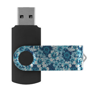 Surf Floral Hibiscus Pattern Flash Drive