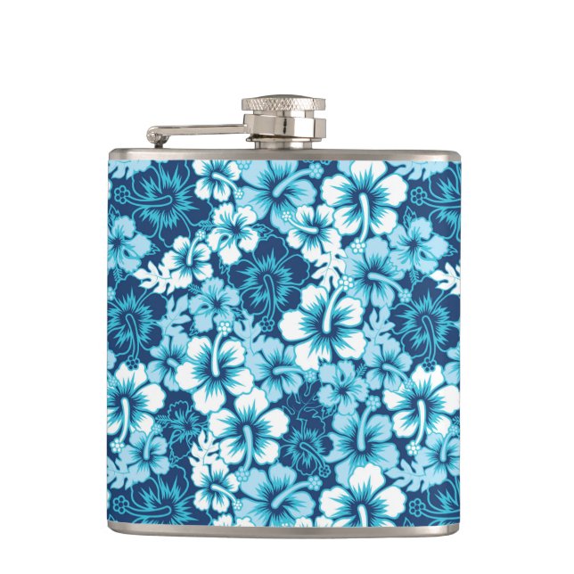 Surf Floral Hibiscus Pattern Flask (Front)