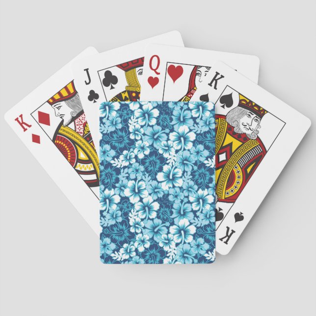 Surf Floral Hibiscus Pattern Poker Cards (Back)