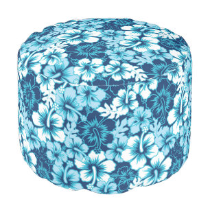 Surf Floral Hibiscus Pattern Pouf