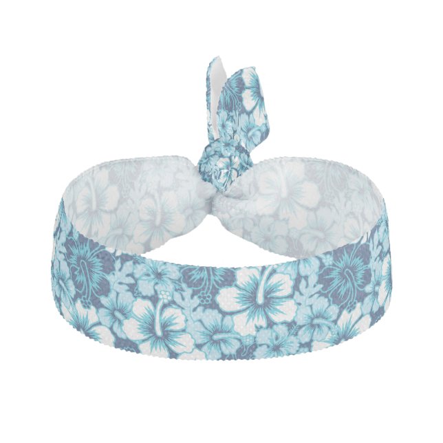 Surf Floral Hibiscus Pattern Ribbon Hair Tie (Front)