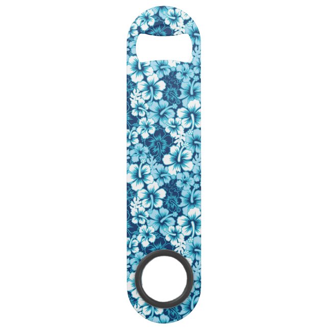 Surf Floral Hibiscus Pattern Speed Bottle Opener (Front)